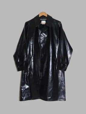 Junya Watanabe Comme des Garcons 1998 black vinyl covered placket coat