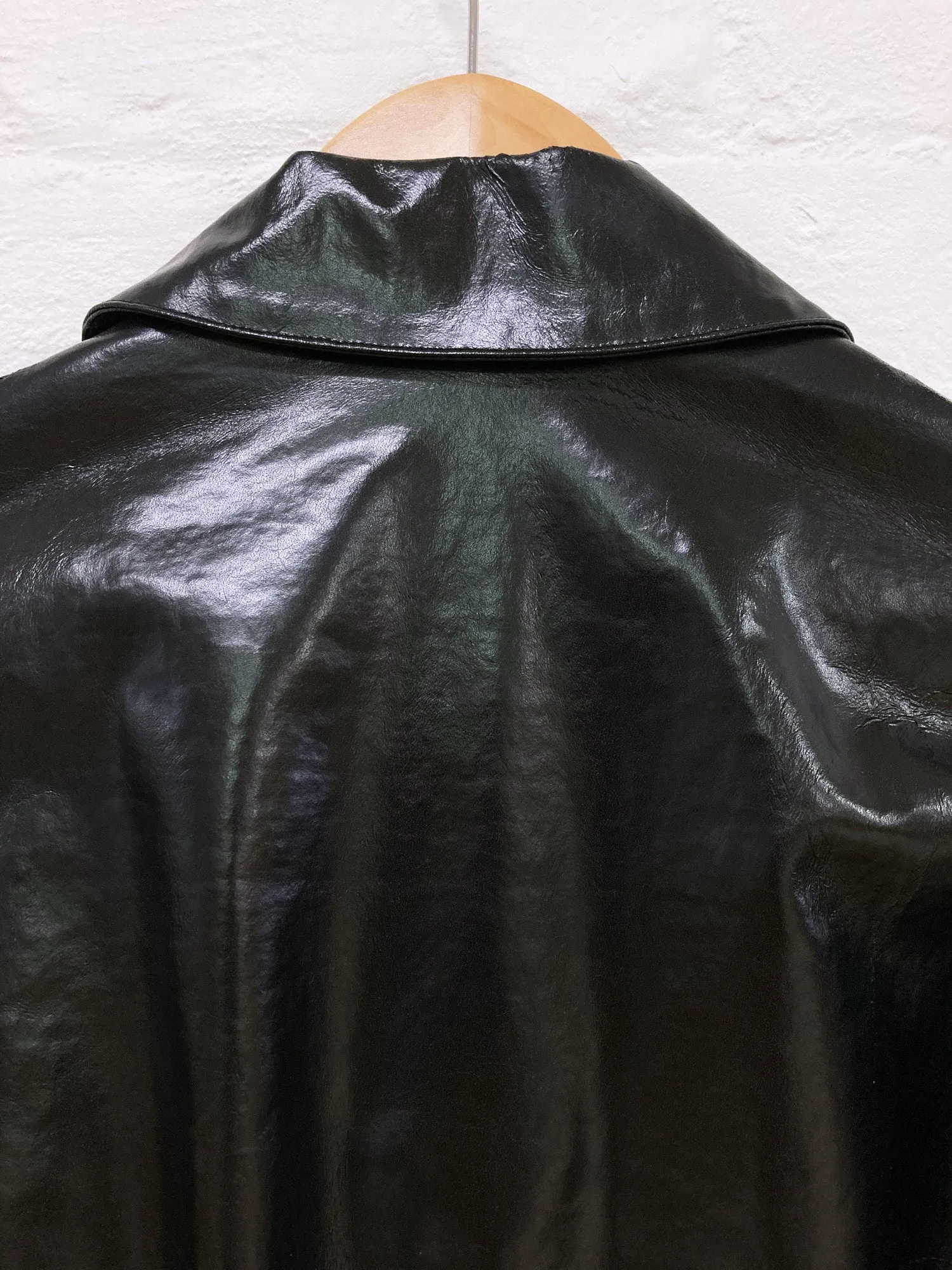 Junya Watanabe Comme des Garcons 1998 black vinyl covered placket coat