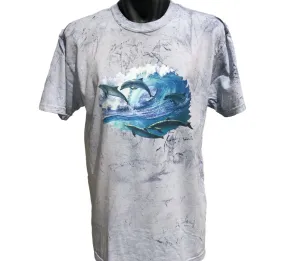 Keep on Swimming Dolphins Colour Blast T-Shirt (Ocean Colour)