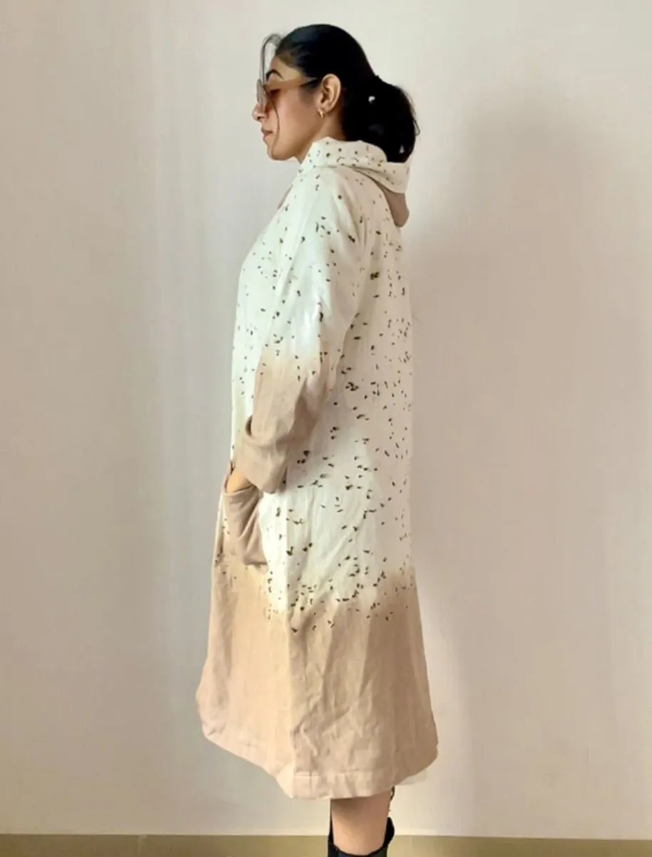 Khadi Shrug Natural Dye & Eco Printed with Flower Petals