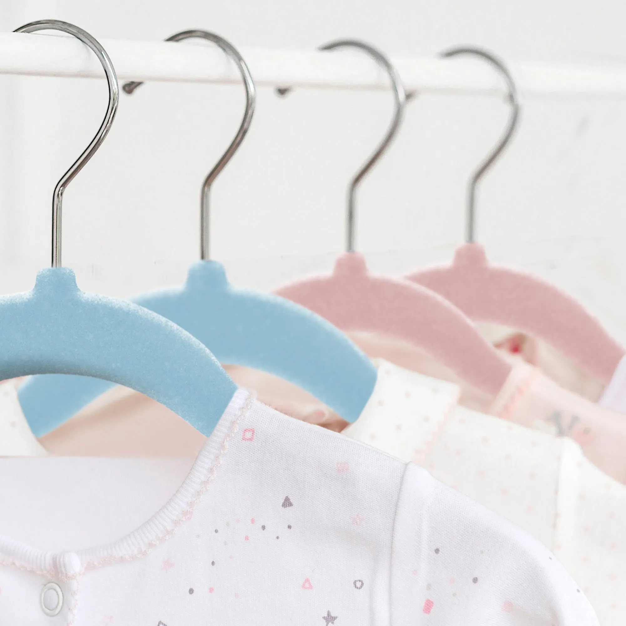 Kidoola 20 Velvet Baby Hangers, Nursery Coat Clothing Hangers for Babies, Infant, Toddlers and Kids, Unisex for Boys or Girls up to 24 Months