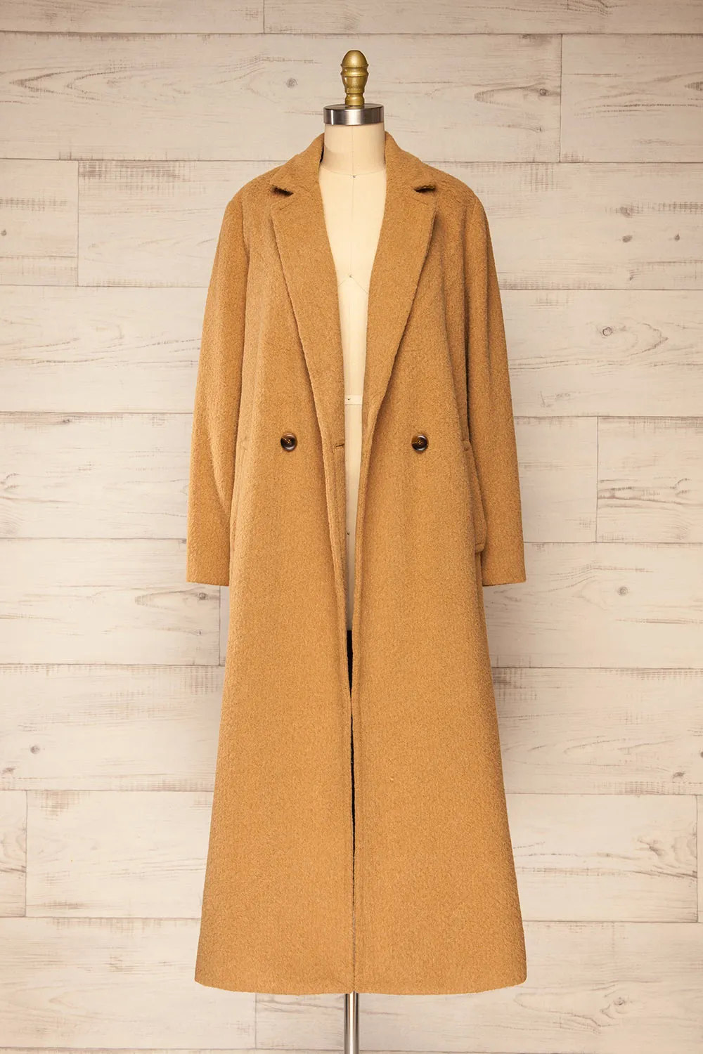 Kilmersdon | Long Caramel Felt Coat