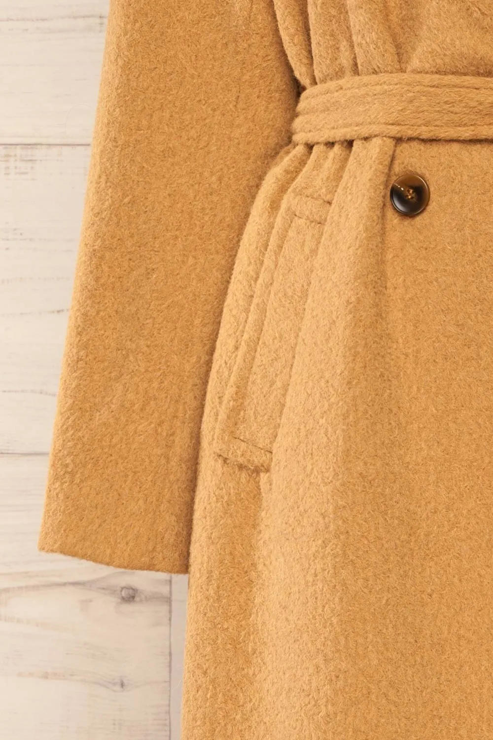 Kilmersdon | Long Caramel Felt Coat