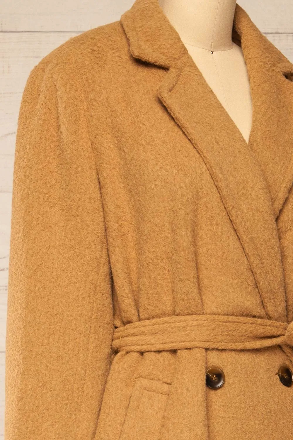 Kilmersdon | Long Caramel Felt Coat