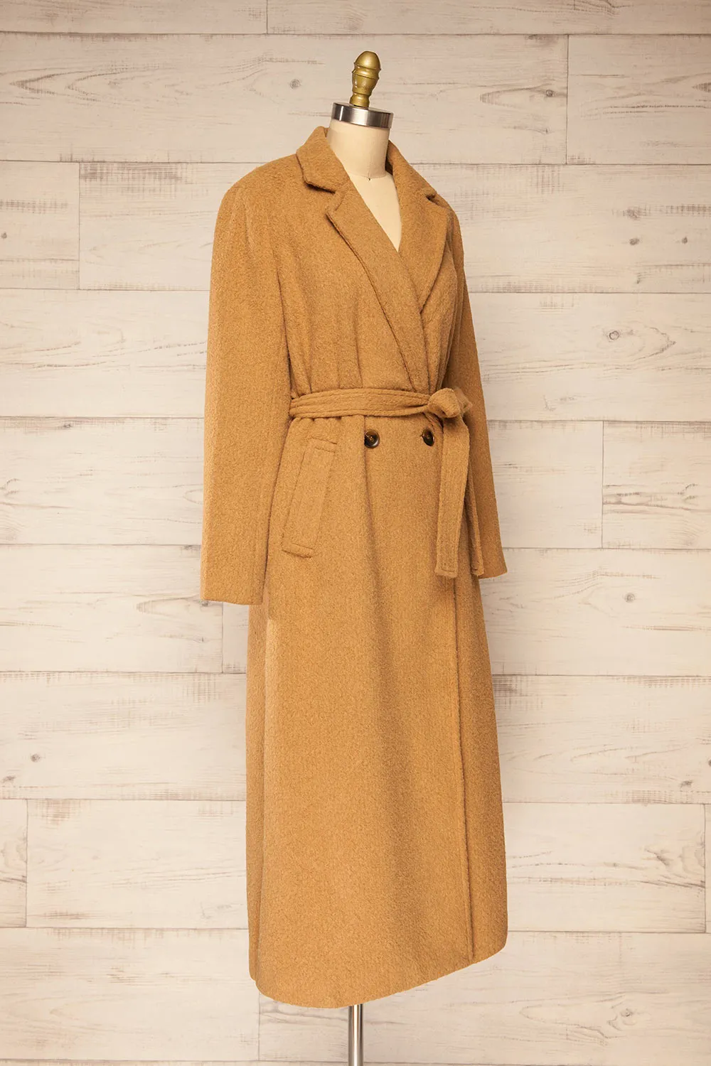 Kilmersdon | Long Caramel Felt Coat