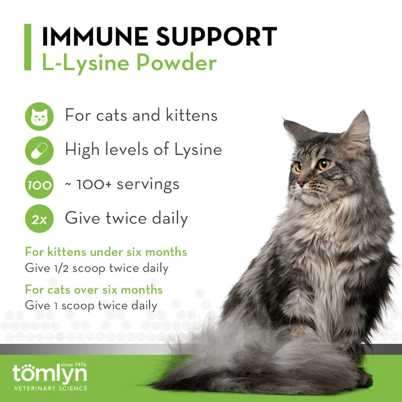 L-Lysine Powder Immune Support for Cats, 3.5 oz