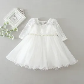 Lace Beaded Christening Dress (3M-24M)