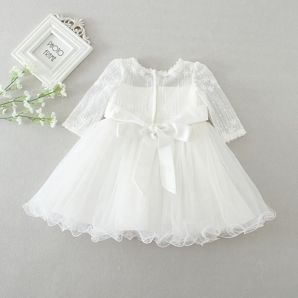 Lace Beaded Christening Dress (3M-24M)