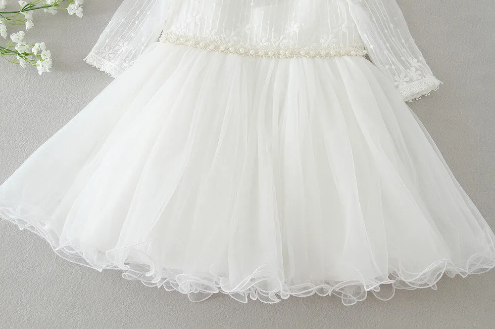 Lace Beaded Christening Dress (3M-24M)