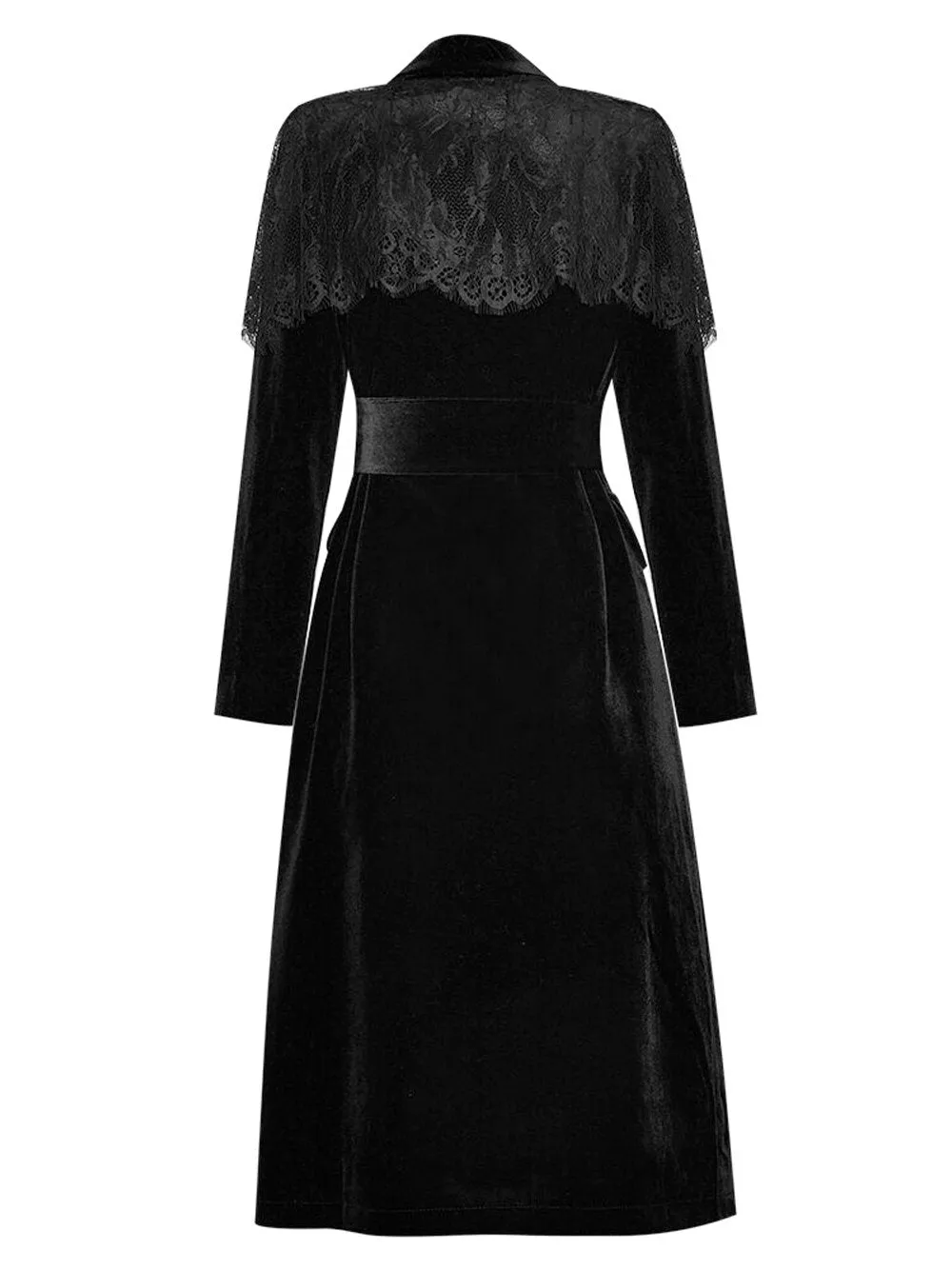 Lace Trimmed Velvet Coat