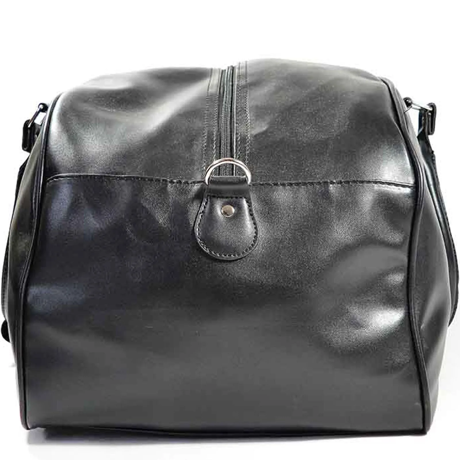 Lambretta Retro Sport Zipped Faux Leather Duffle Bag - Black