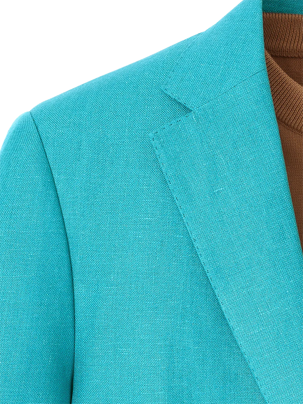 Linen Notch Lapel Sport Coat - Teal