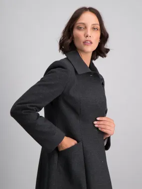 Lynn classic melton coat - charcoal