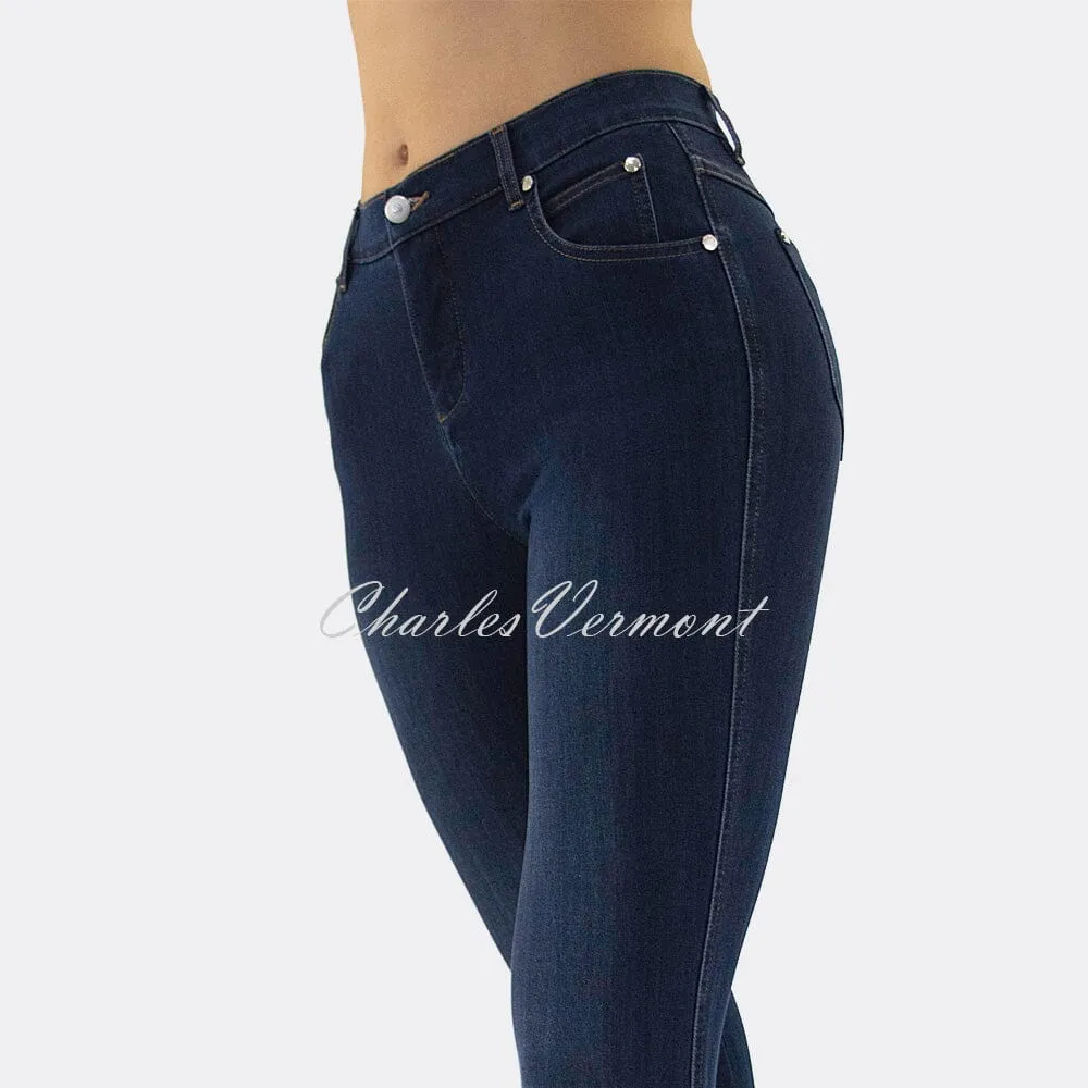 Marble 7/8th Ankle Grazer Slim Leg Jean – Style 2406-183 (Dark Denim Blue)