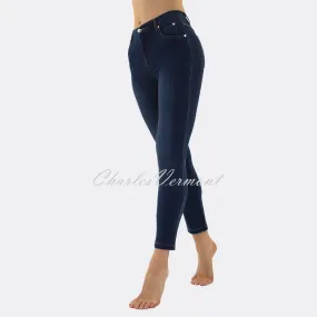 Marble 7/8th Ankle Grazer Slim Leg Jean – Style 2406-183 (Dark Denim Blue)