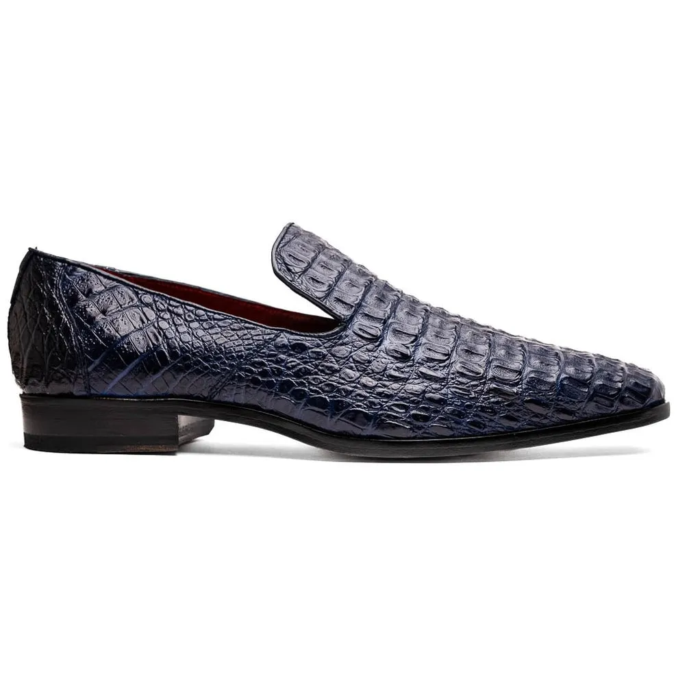 Marco Di Milano Trento Men's Shoes Genuine Caiman Crocodile Slip-On Loafers (MDM1115)