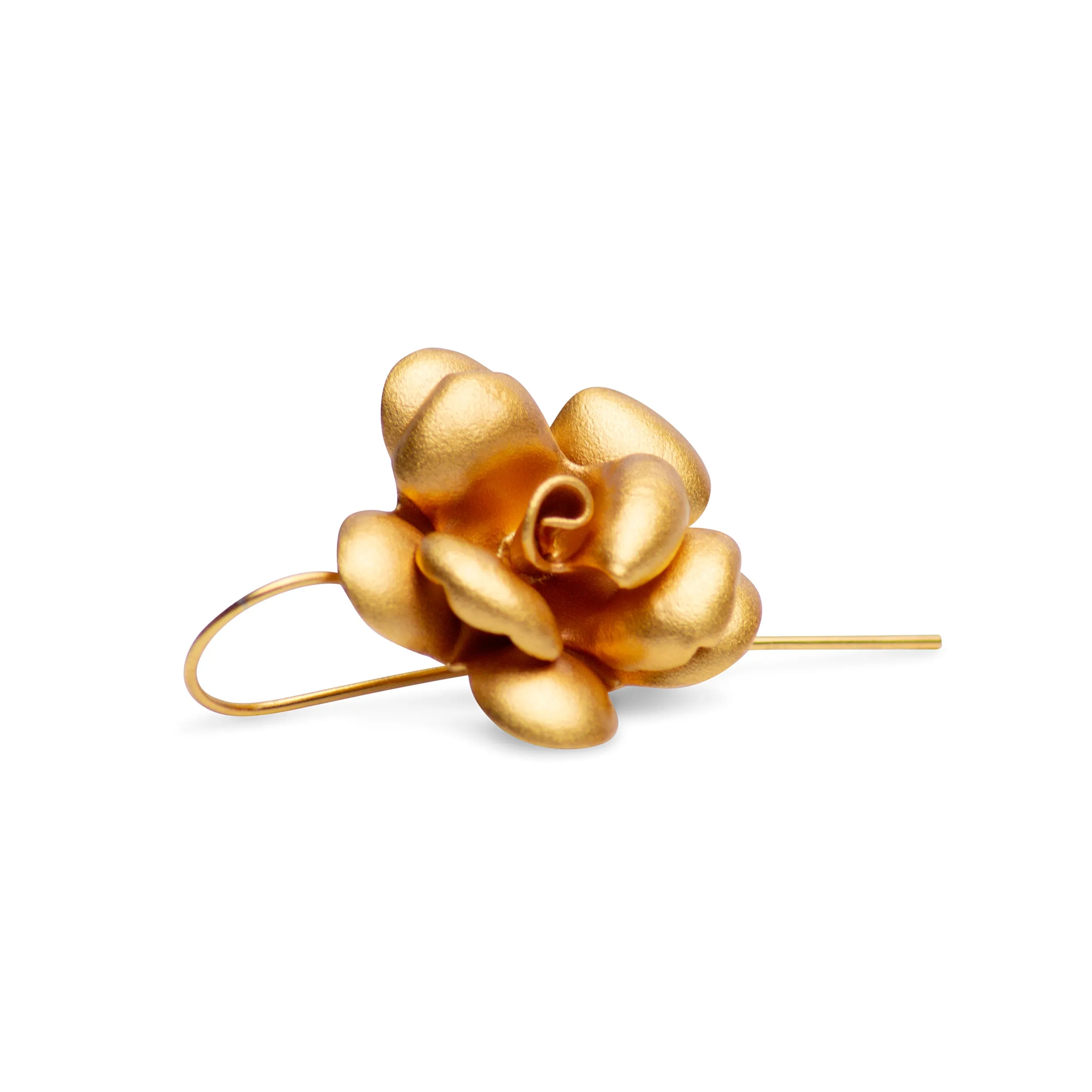 Matte Gold Flower Earrings