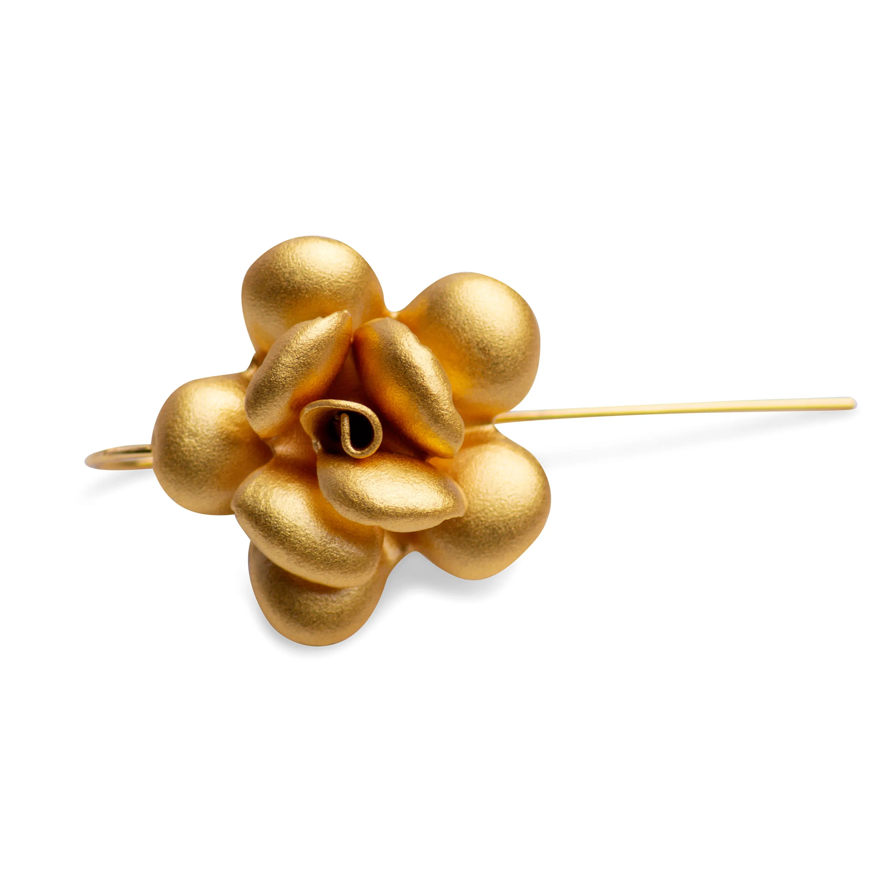 Matte Gold Flower Earrings