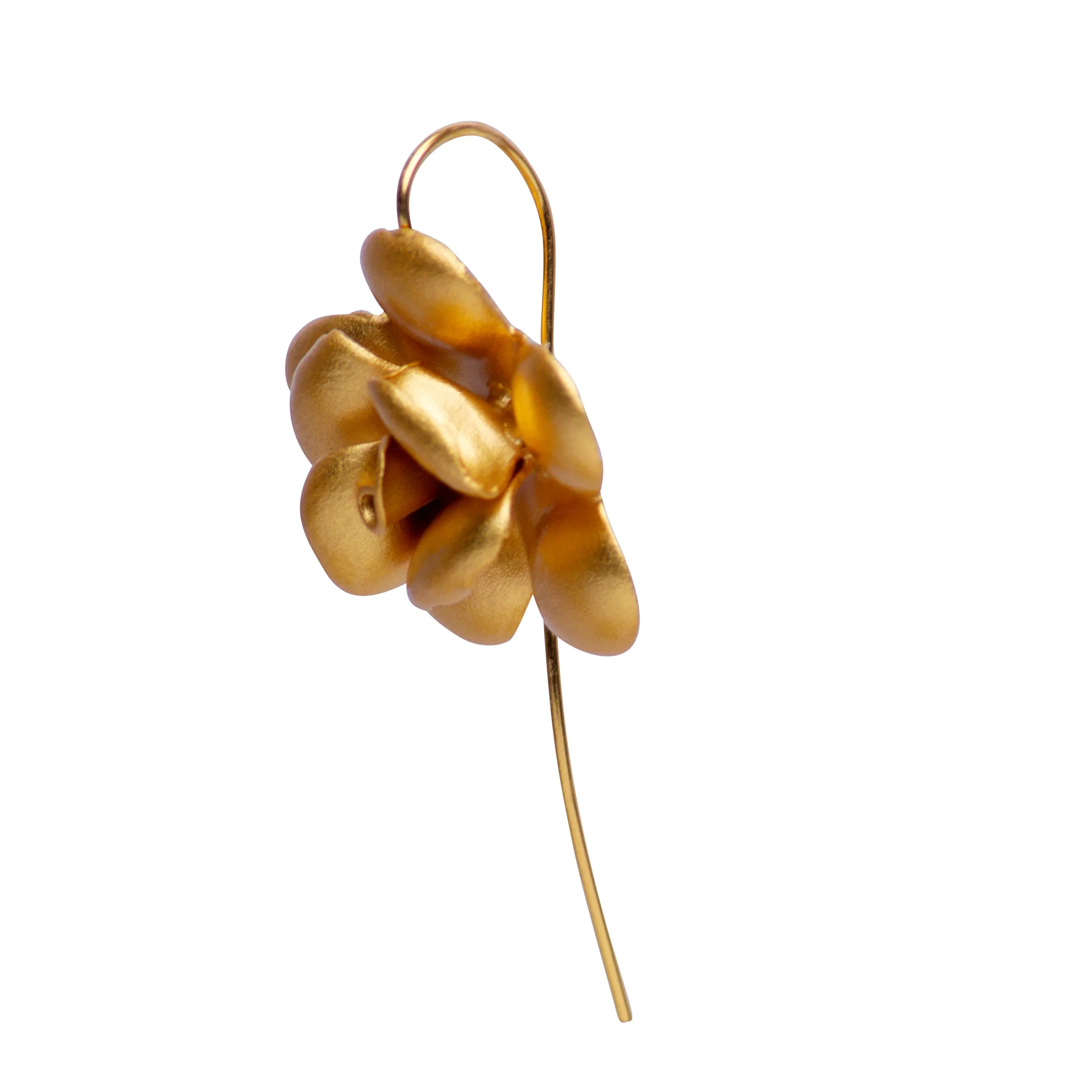 Matte Gold Flower Earrings