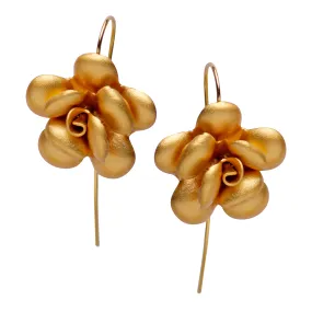 Matte Gold Flower Earrings