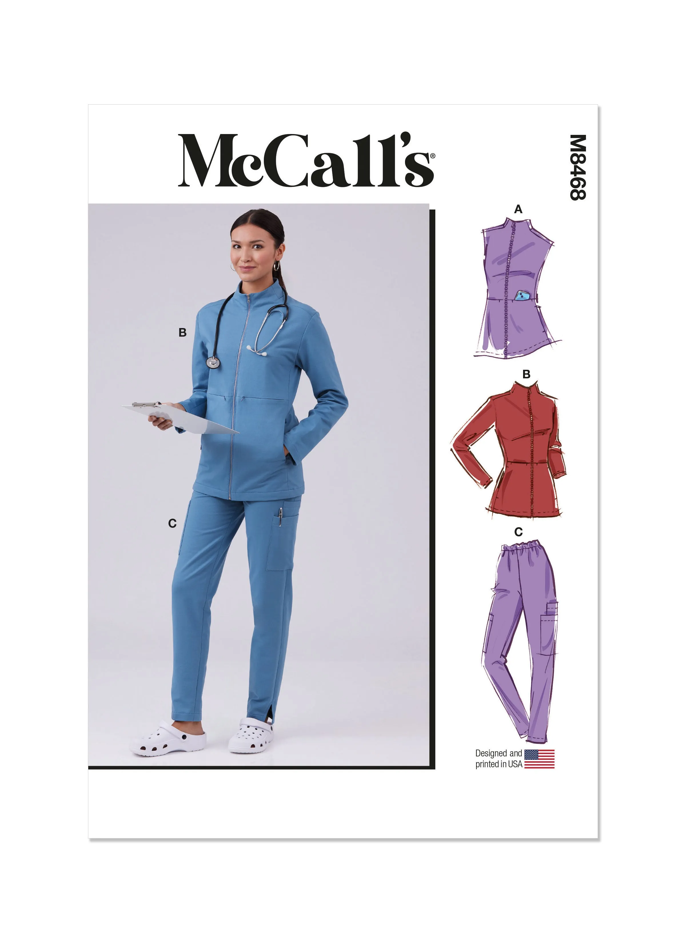 McCall's Sewing Pattern 8468 Scrubs