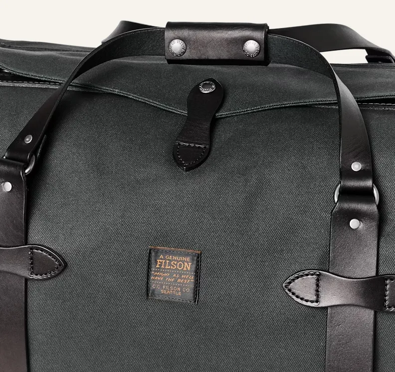 Medium Duffle in Rugged Twill - Faded Black