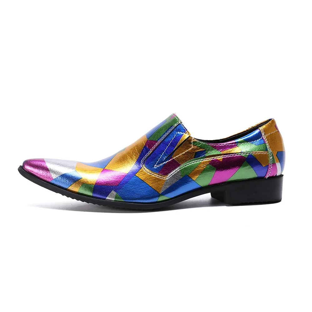 Men Printed Pointed Toe Casual Loafer