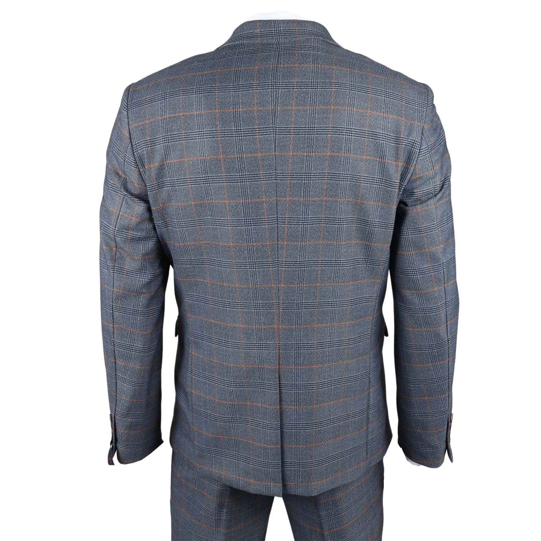 Men's Blazer Navy Checked Classic Sport Coat Plaid Tailored Fit