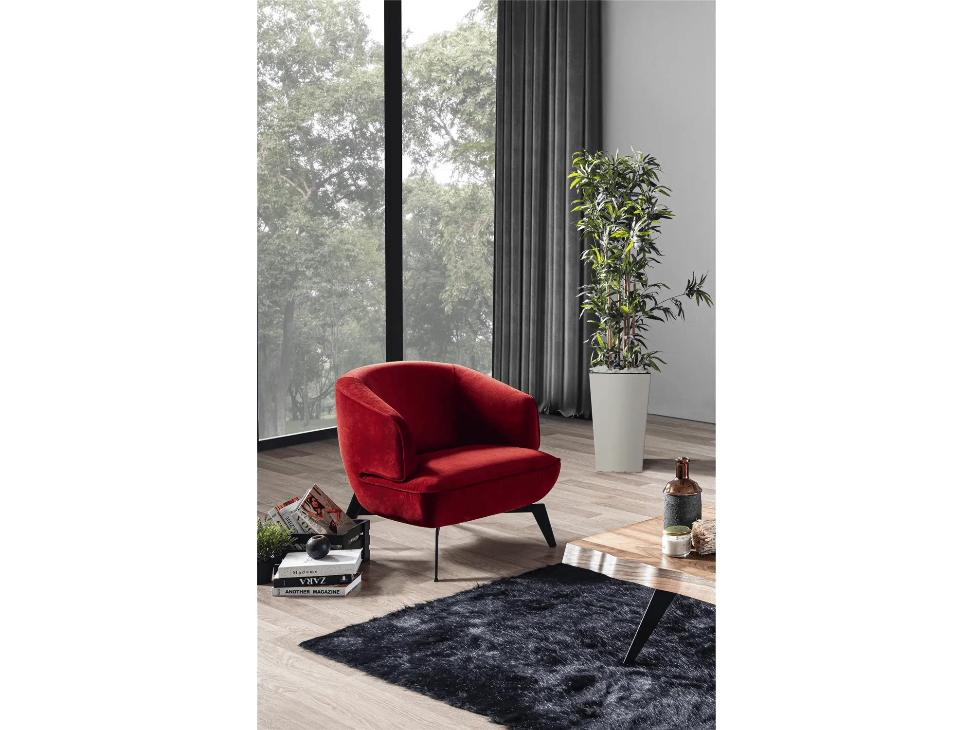 Mersin Accent Chair Red