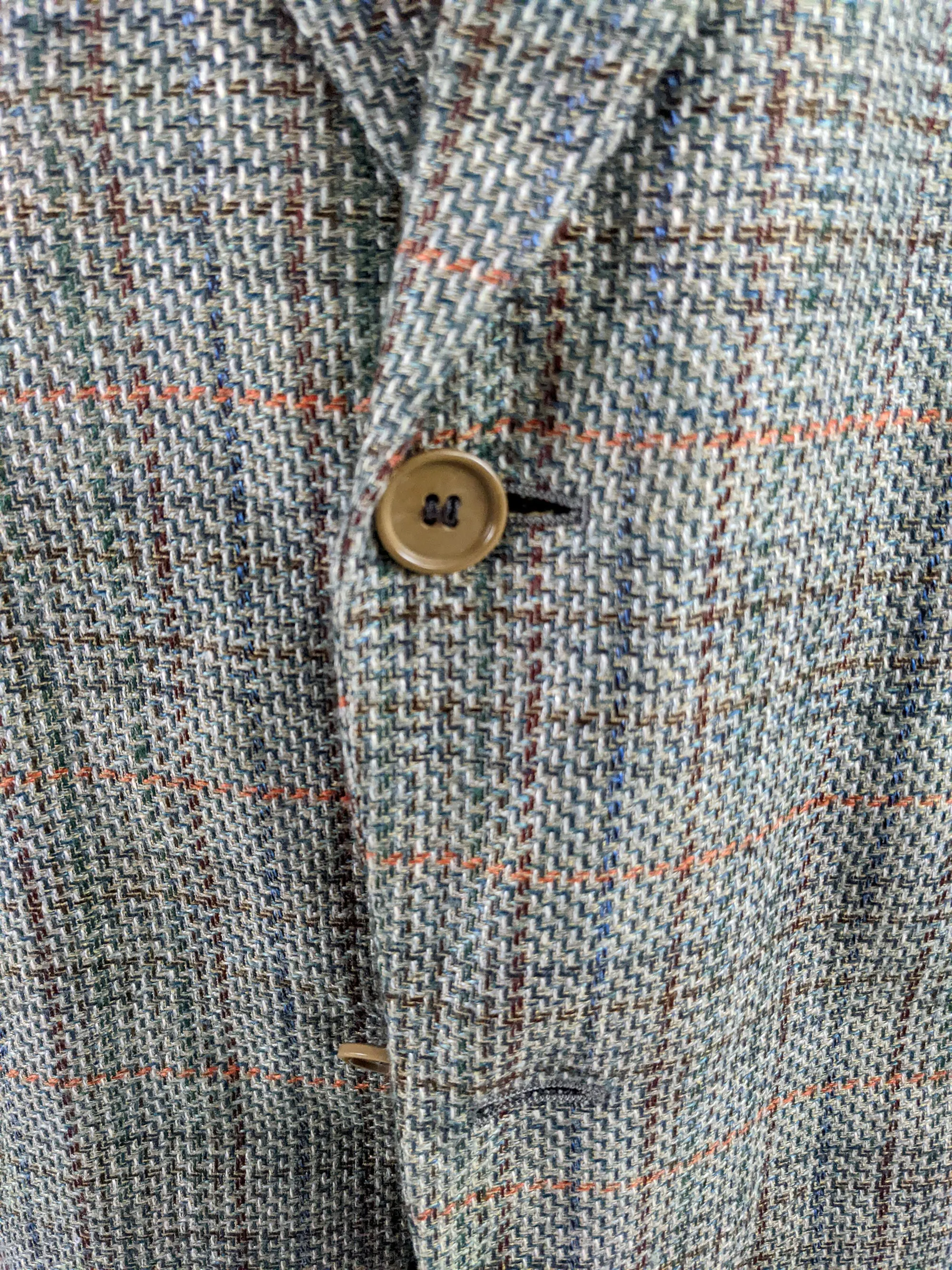 Missoni Vintage Mens Green Linen, Silk & Wool Tweed Blazer, 1980s