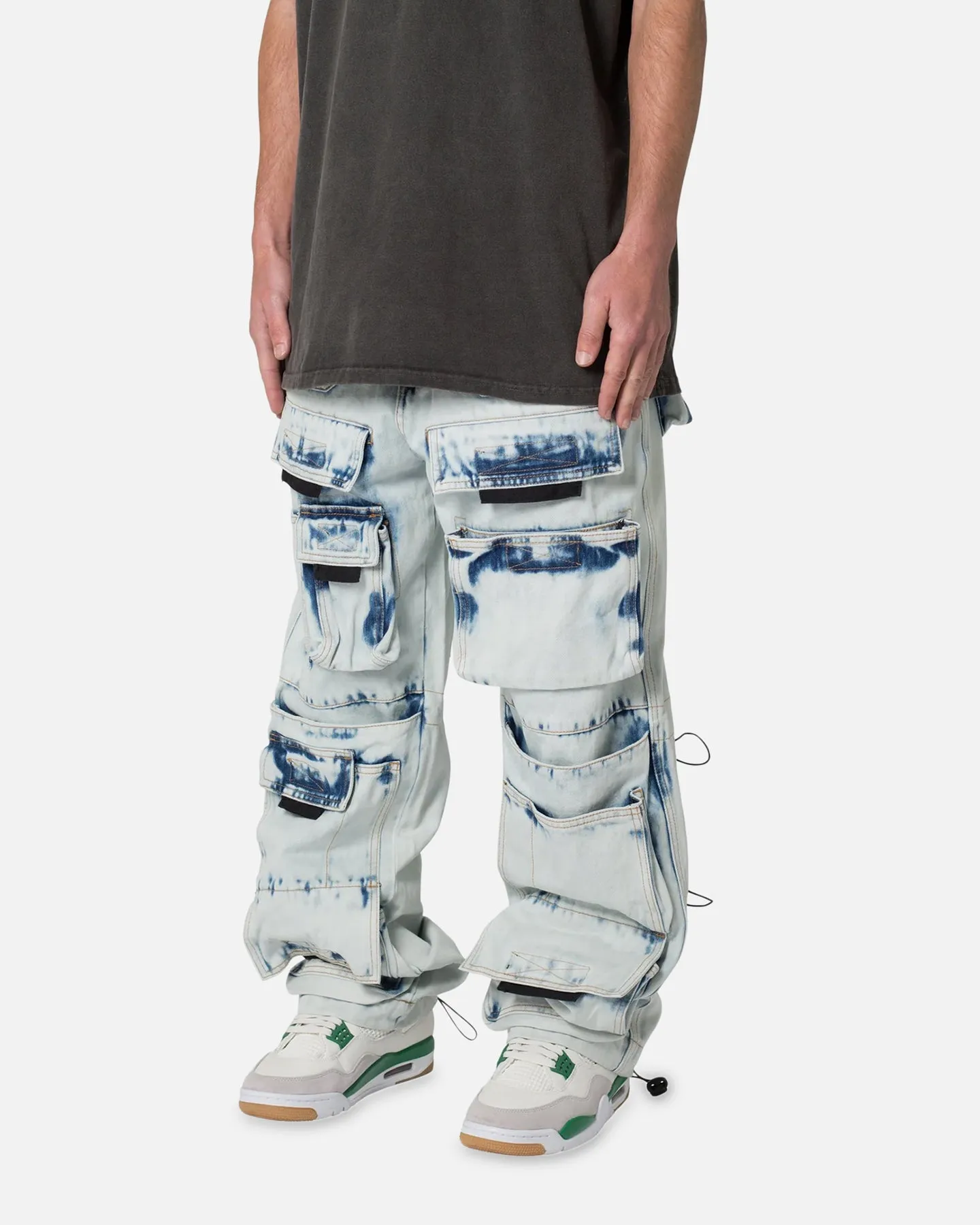 MNML Baggy Skater Cargo Denim Jeans Blue