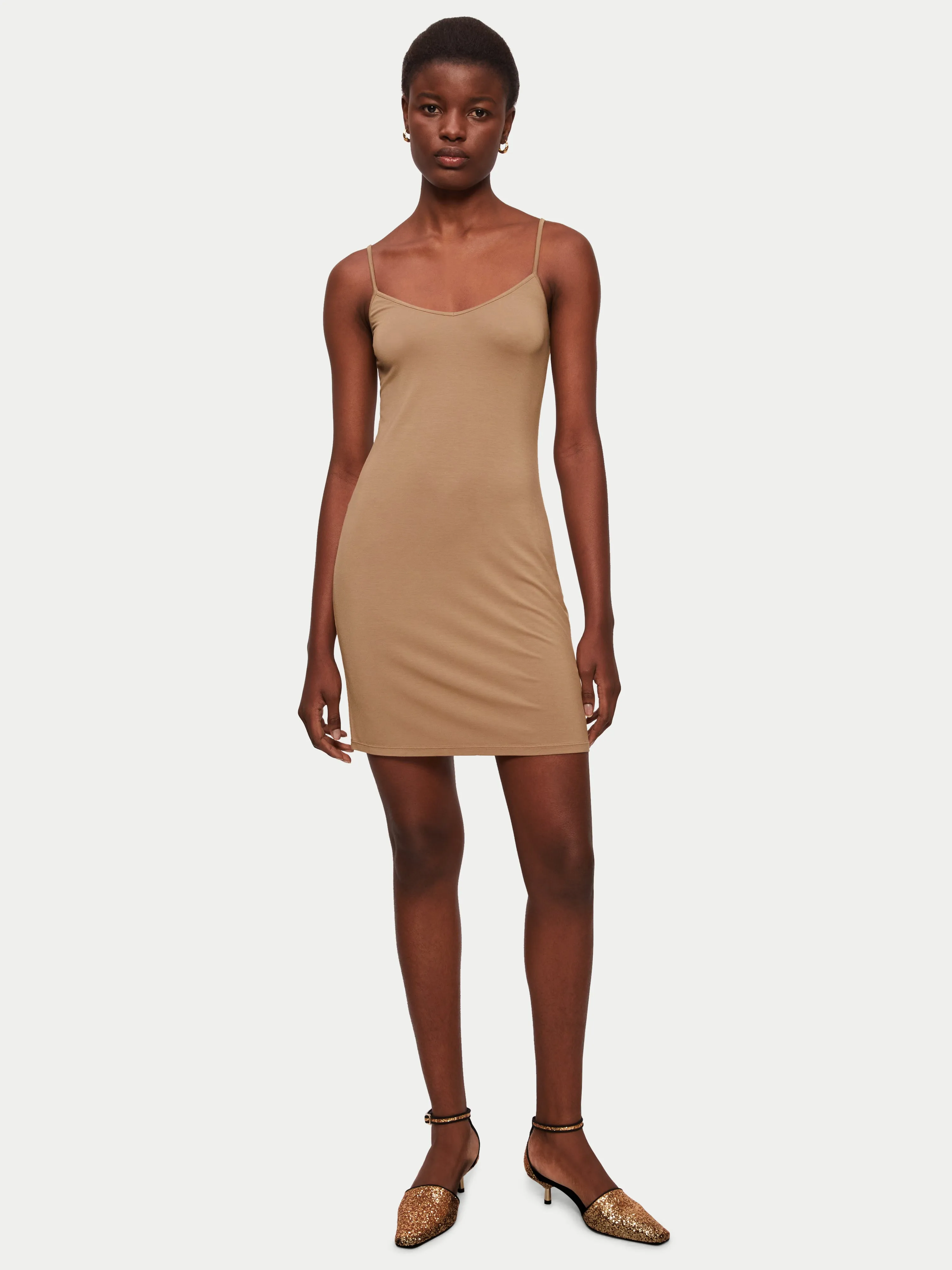 Modal Slip Dress | Coffee