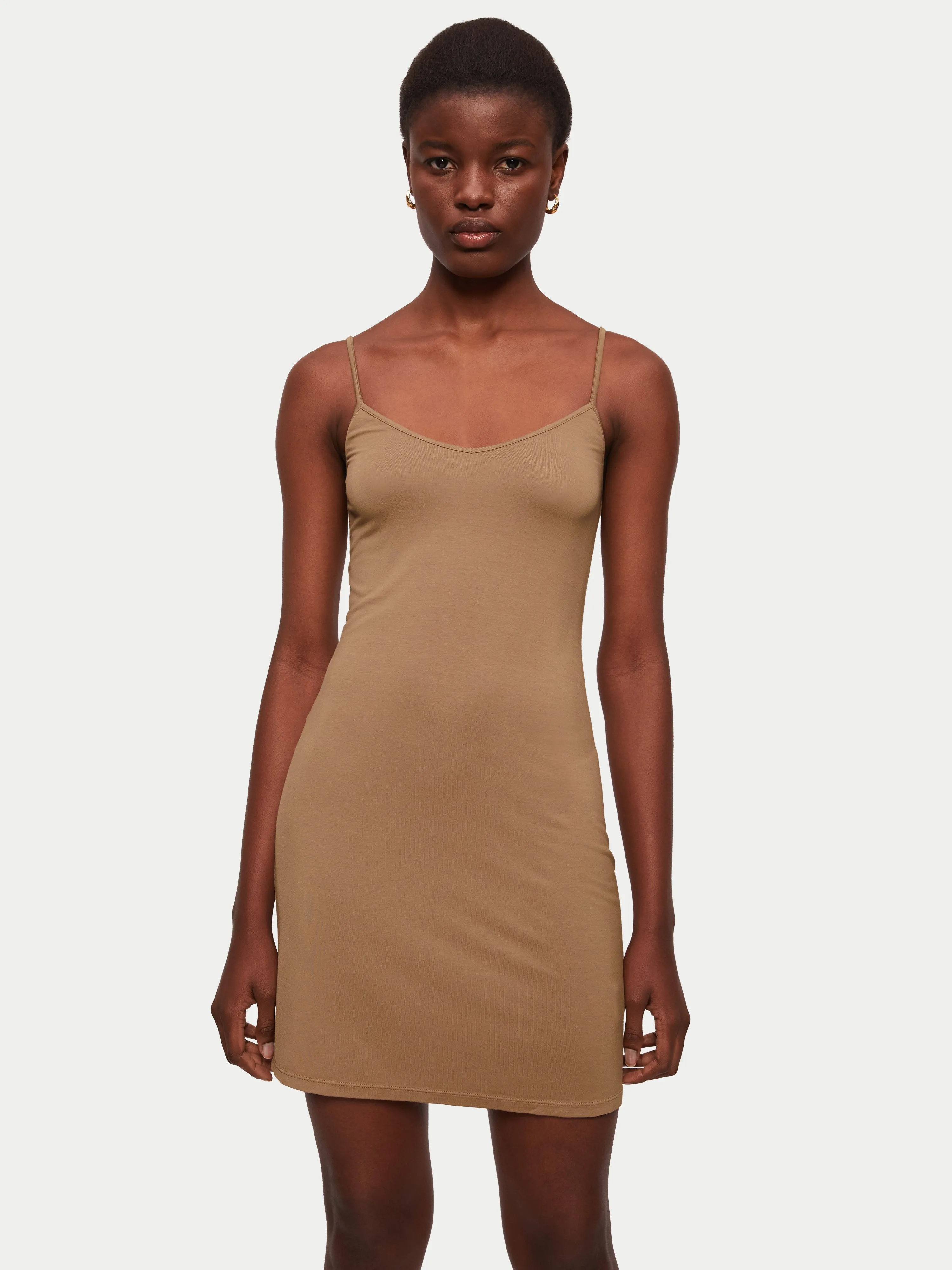 Modal Slip Dress | Coffee