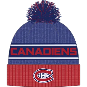 Montreal Canadiens NHL Fanatics Branded Men's Blue/Red Beanie Cuff Knit Pom