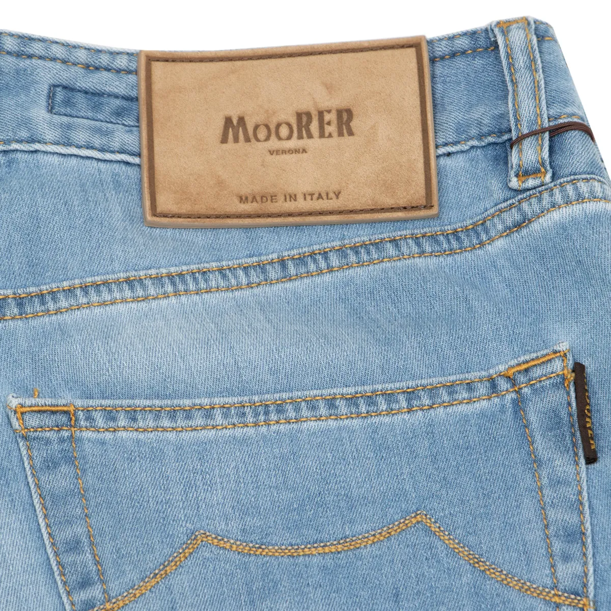 Moorer Light Natural Indigo Slim Fit 'Credi' Denim Jeans