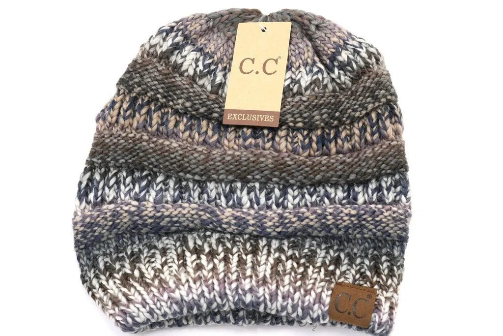 Multi Color Cable Knit Hat-705