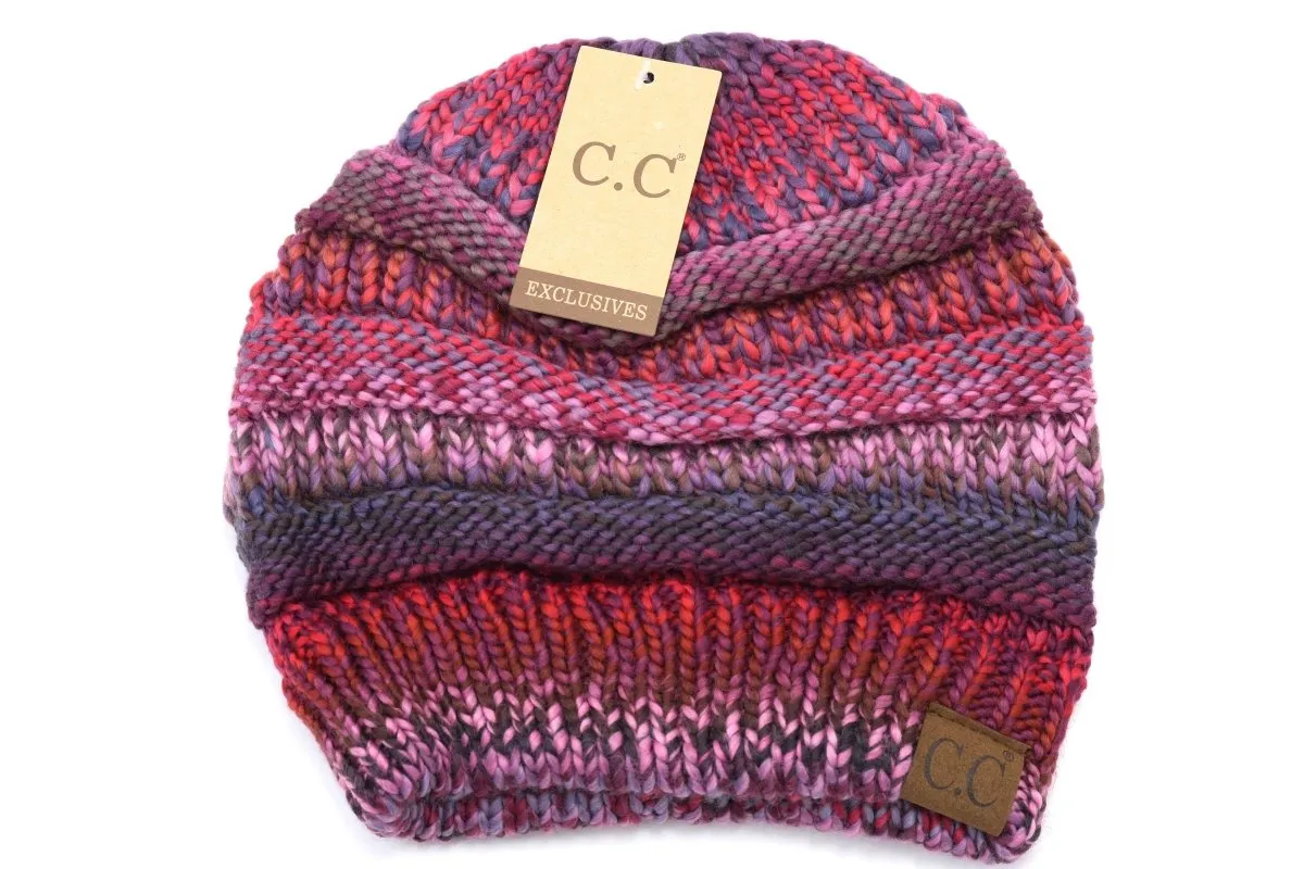 Multi Color Cable Knit Hat-705