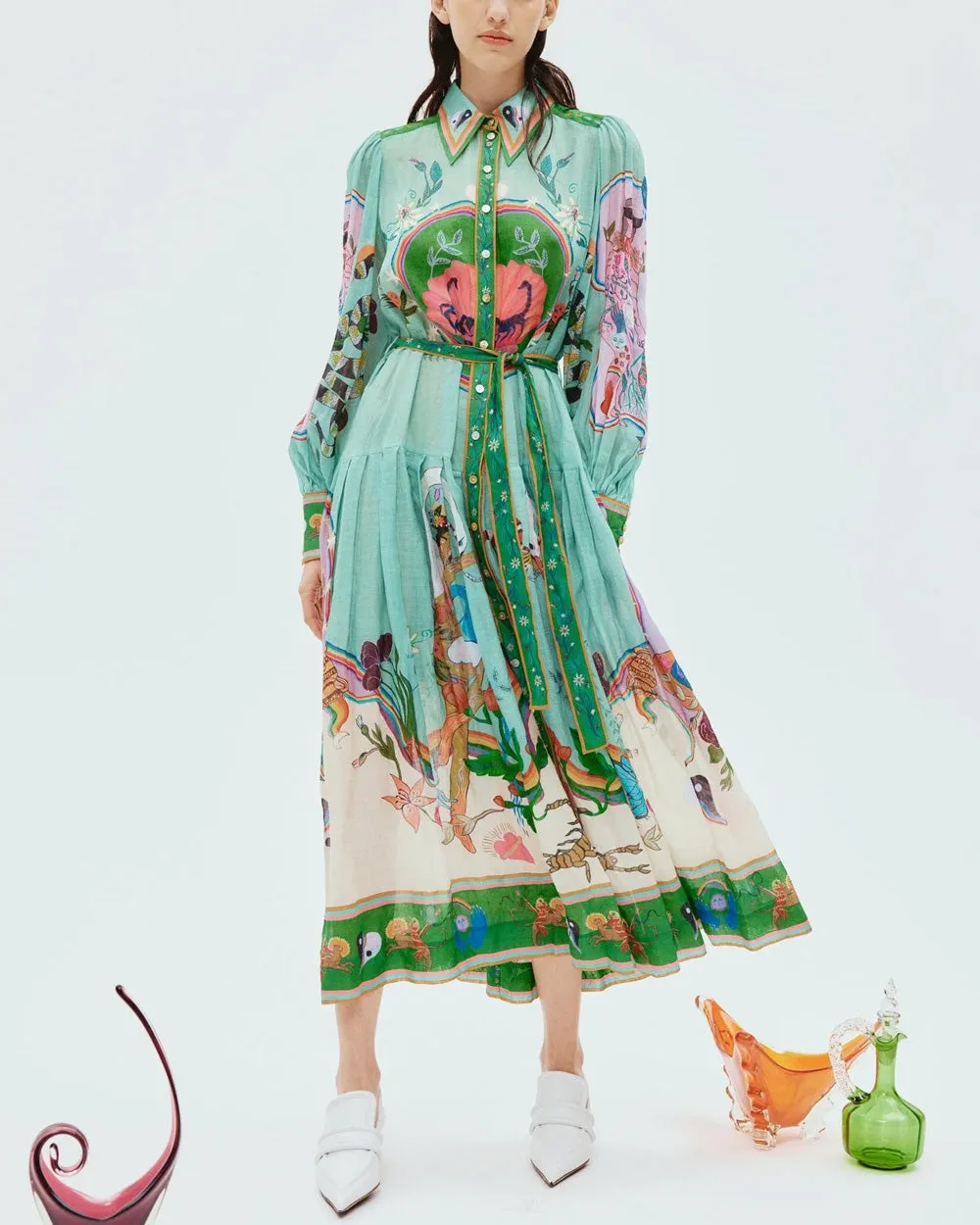 Multicolor Evergreen Shirt Dress