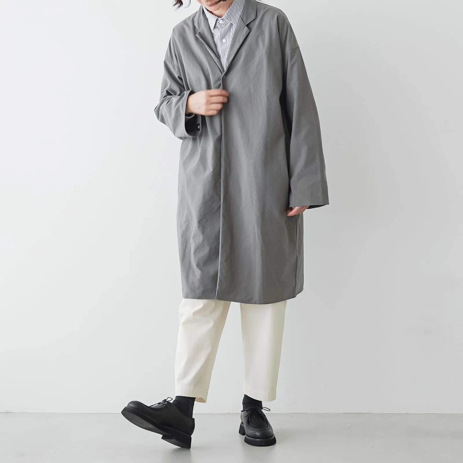 MUYA Nylon Livery Coat tailored collar