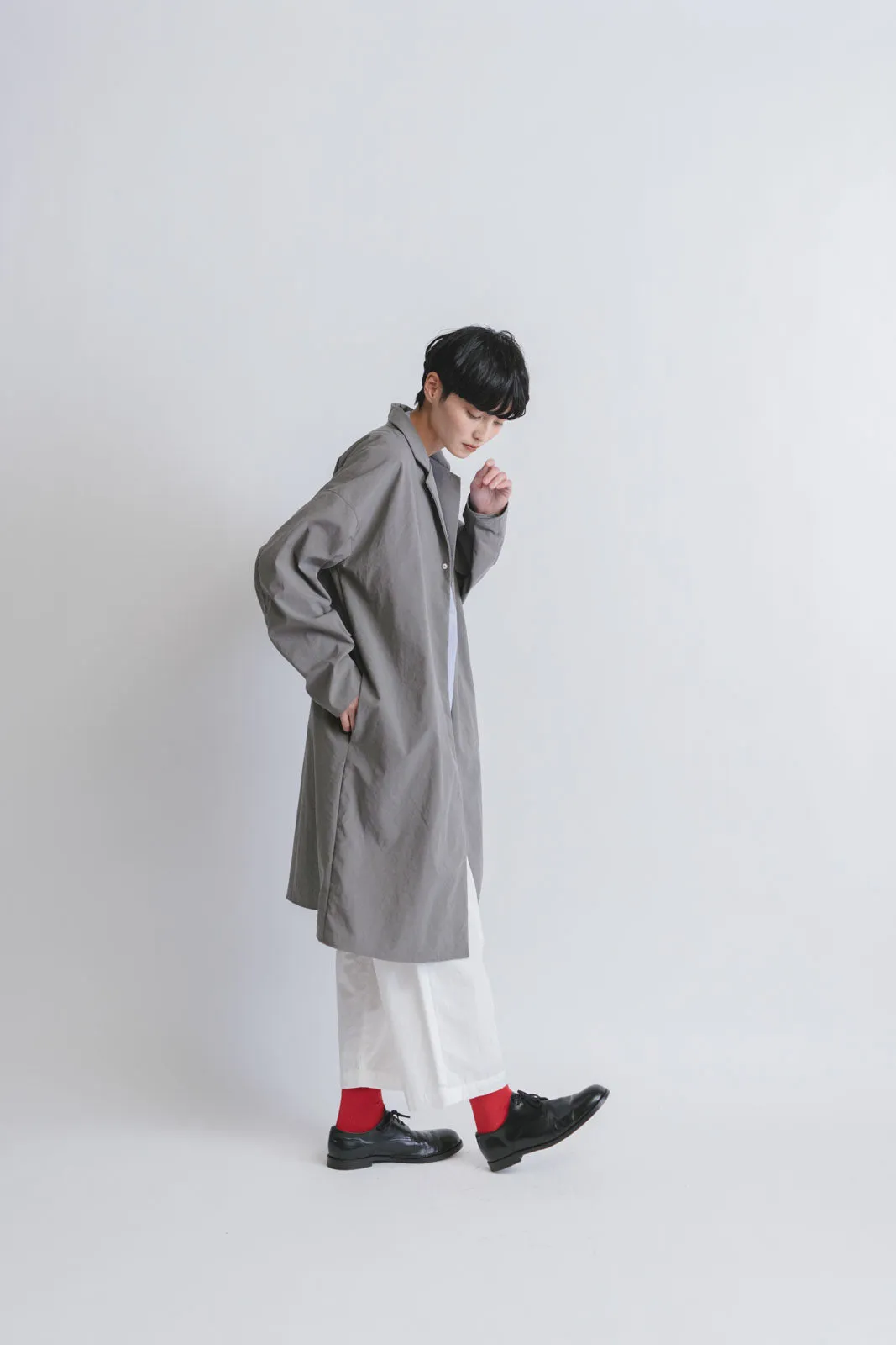 MUYA Nylon Livery Coat tailored collar