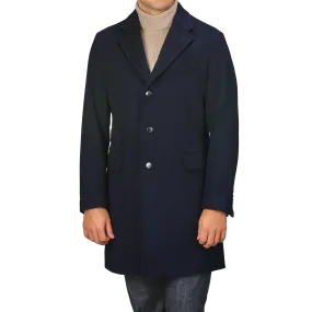 Navy Blue Loro Piana Wool Tailored Coat