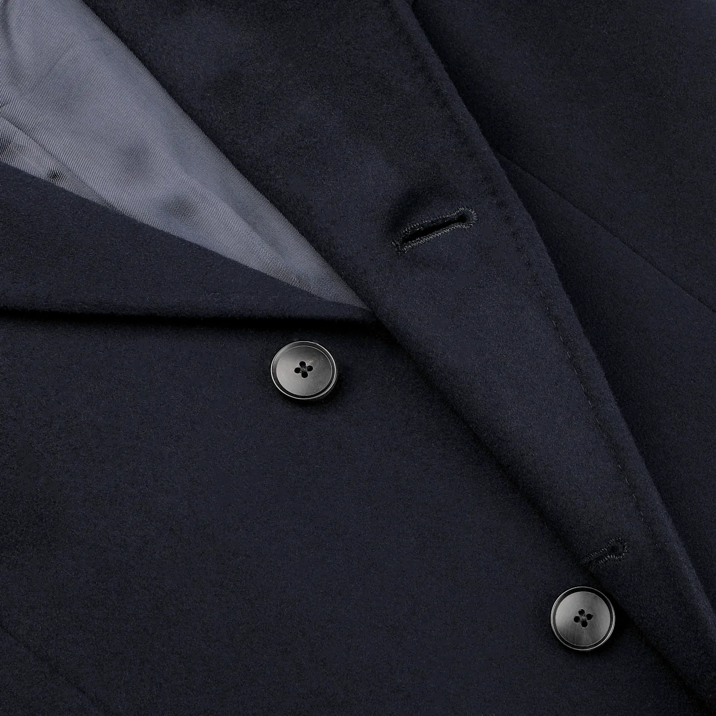 Navy Blue Loro Piana Wool Tailored Coat