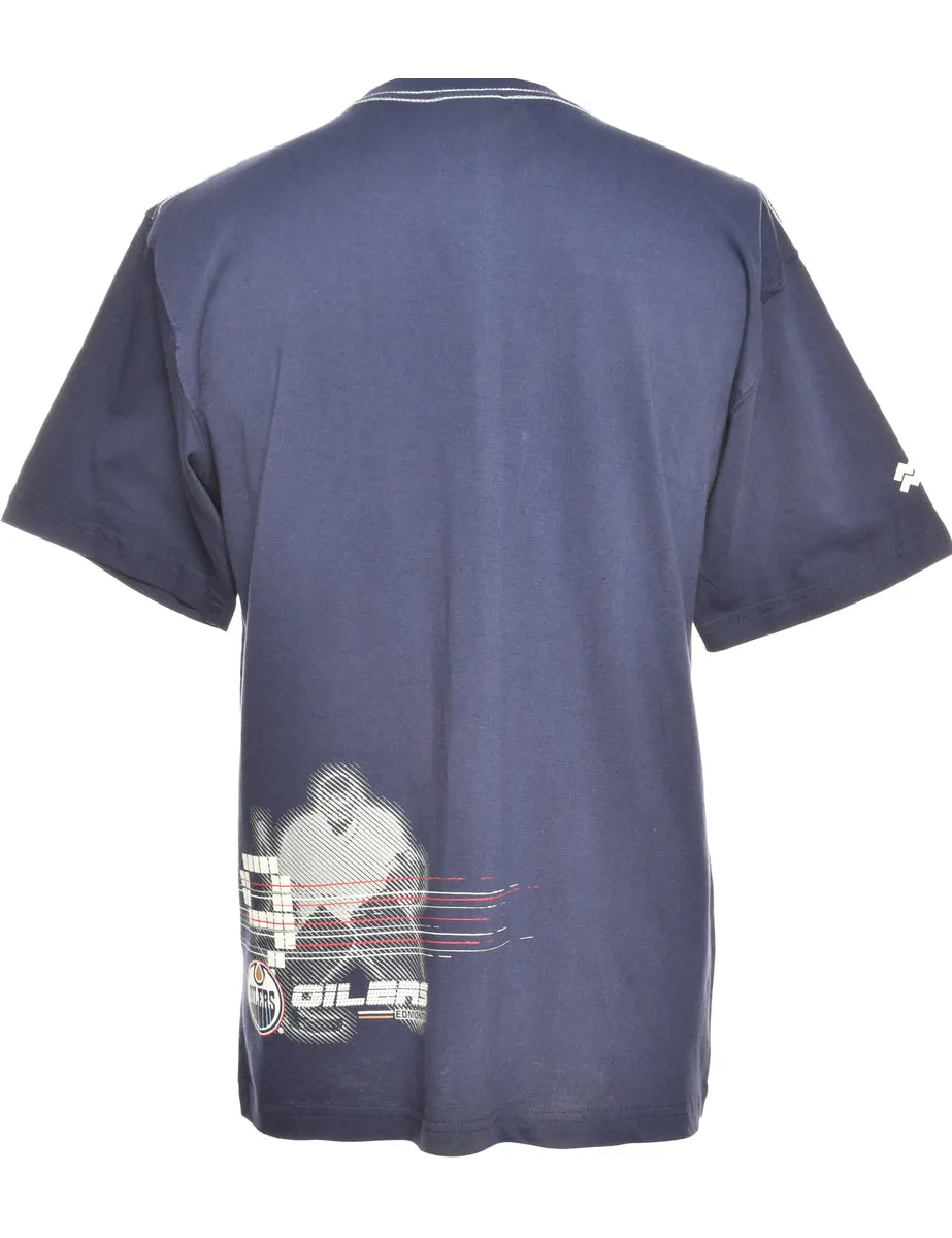 Navy Classic Printed T-Shirt - L