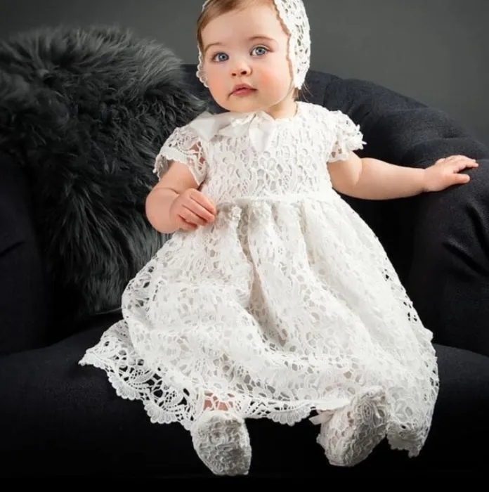 Off-White Lace Gown (3M-24M)