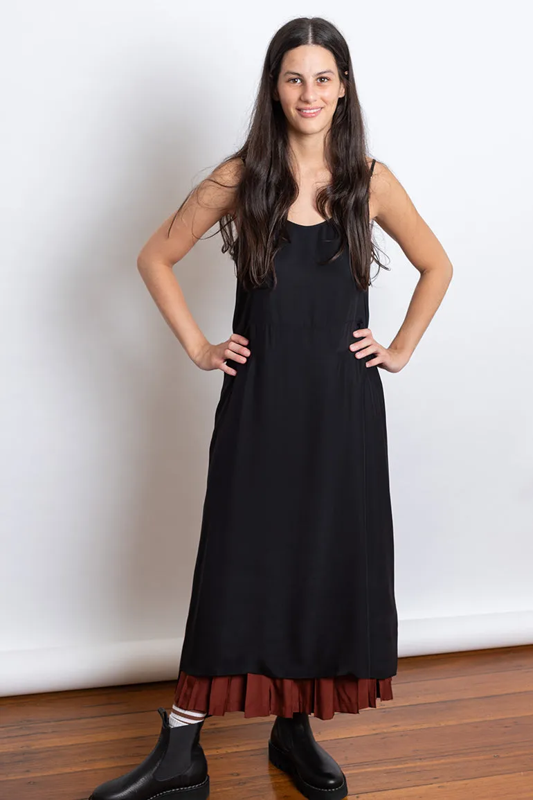 Organic Silk Slip Dress - Black