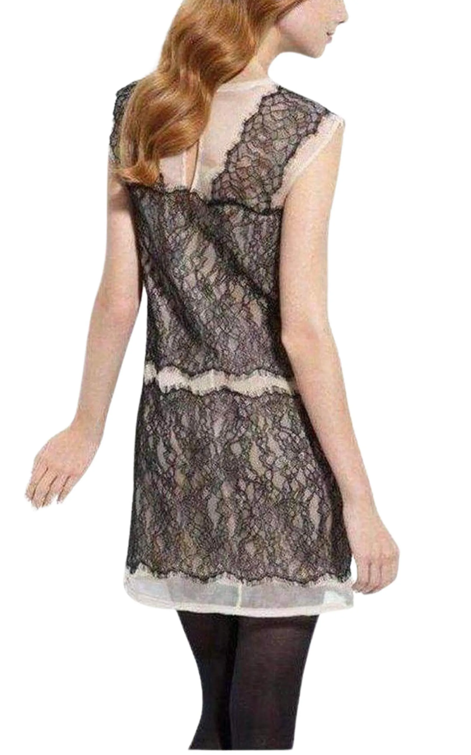 Organza Lace Sheer Sleeveless Dress