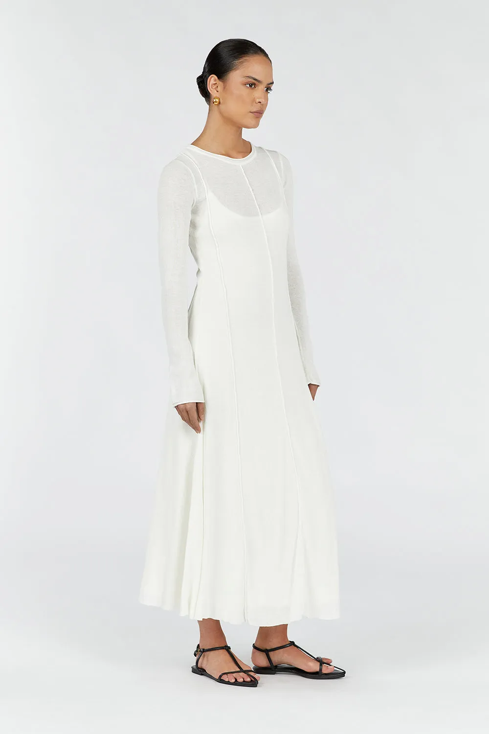 PARKER OFF WHITE LONG SLEEVE DRESS