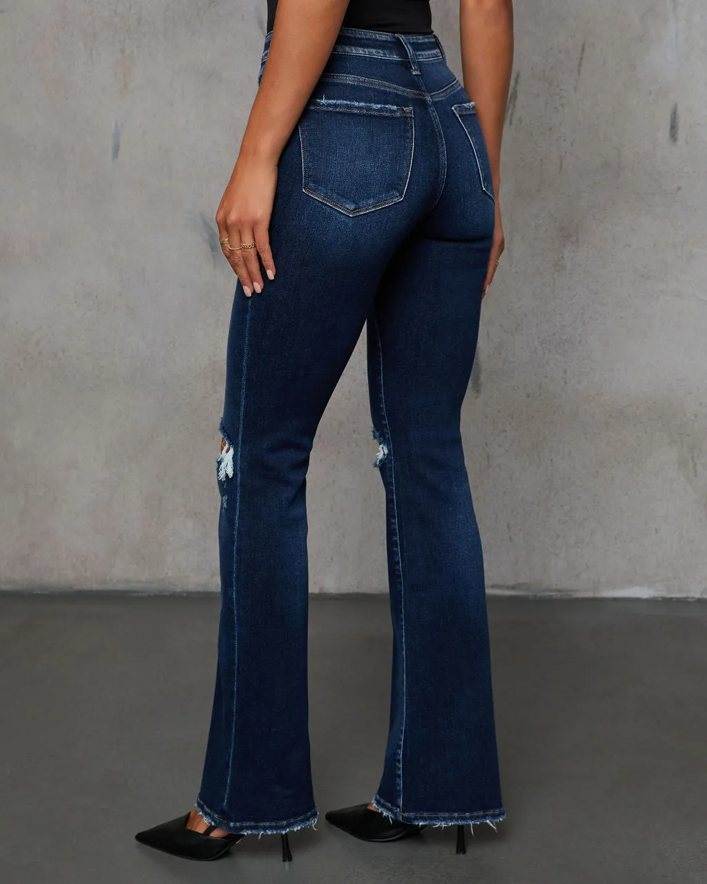 Pascal High Rise Distressed Flare Jeans