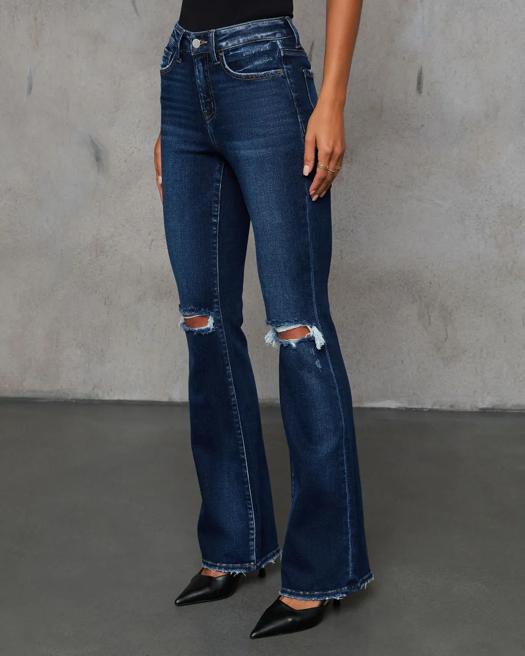 Pascal High Rise Distressed Flare Jeans