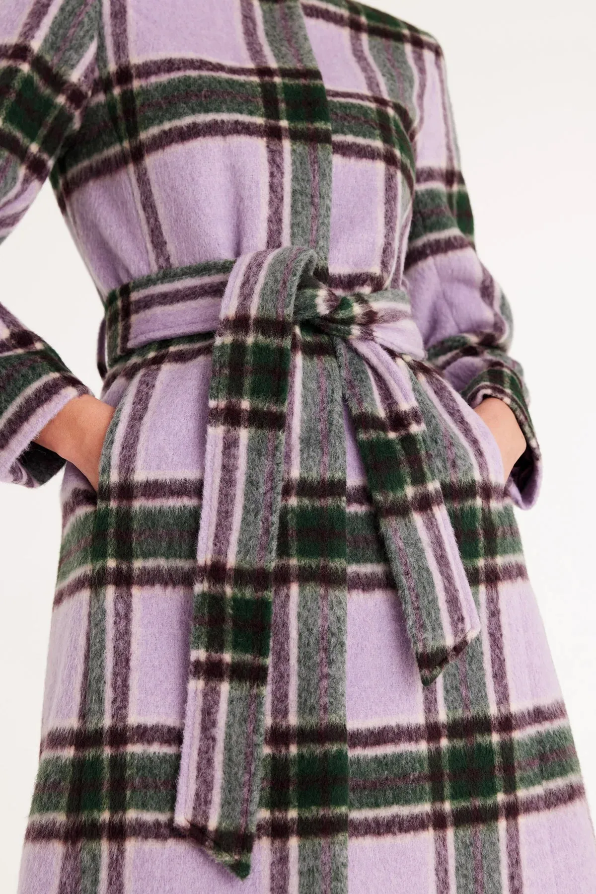 Piper Check Coat Lilac Check